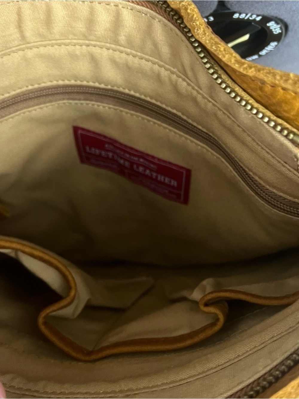 DULUTH TRADING CO Classic Leather Crossbody Tote - Tan - Picture 7 of 9